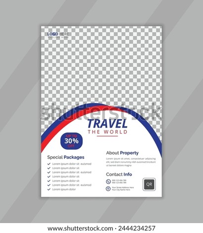Modern travel flyer design template