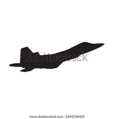 jet silhouette vector isolated black on white background Royalty-Free Stock Photo #2444236425