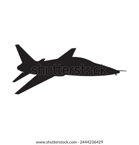 jet silhouette vector isolated black on white background Royalty-Free Stock Photo #2444236429