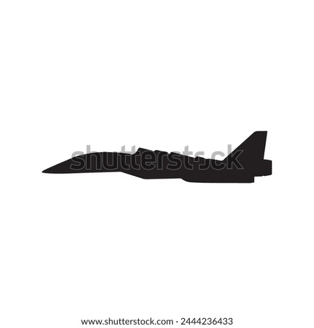 jet silhouette vector isolated black on white background Royalty-Free Stock Photo #2444236433