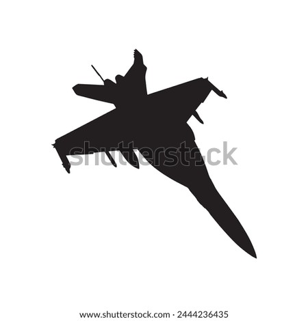 jet silhouette vector isolated black on white background Royalty-Free Stock Photo #2444236435