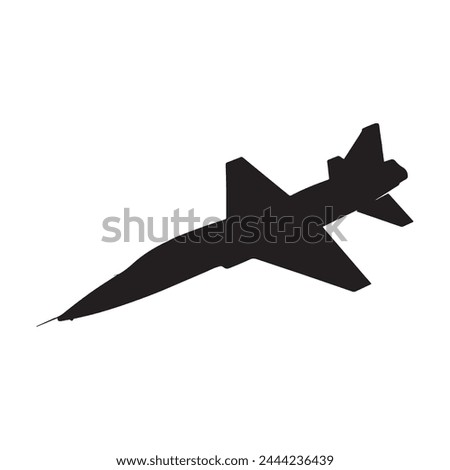 jet silhouette vector isolated black on white background Royalty-Free Stock Photo #2444236439