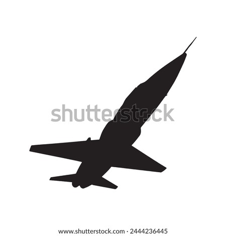 jet silhouette vector isolated black on white background Royalty-Free Stock Photo #2444236445