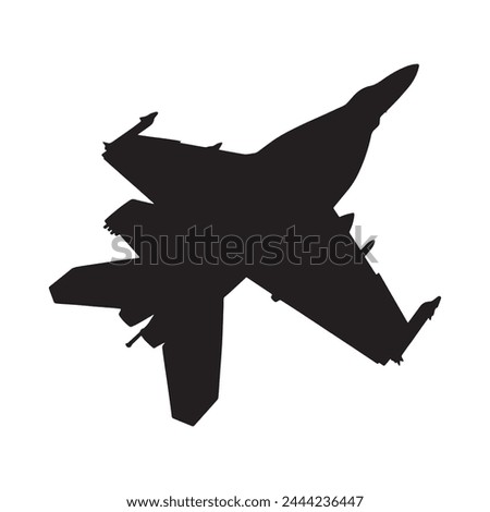 jet silhouette vector isolated black on white background Royalty-Free Stock Photo #2444236447