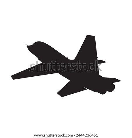 jet silhouette vector isolated black on white background Royalty-Free Stock Photo #2444236451