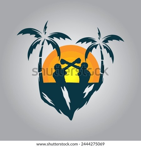 Summer boxing logo Illustration vector graphic of template 