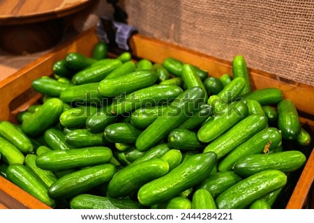 Many gherkins in the supermarket