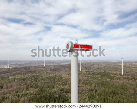 Construction site and erection of a wind turbine in the forest Royalty-Free Stock Photo #2444290091