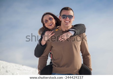 Couple at snow