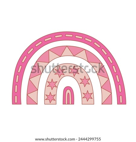 Sweet pink rainbow clip art for Valentine's, in flat style. Use for greeting cards, stickers, and scrapbooking projects.