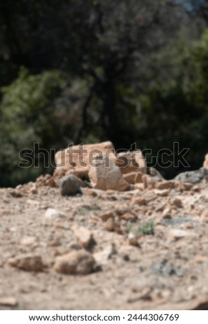 For use in deliberately out of focus blurred background of rock fragments on the mountain