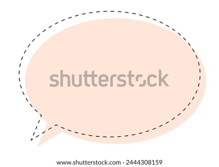 Speech bubble with outline. Beige banner with a frame for comics text. Cartoon illustration.