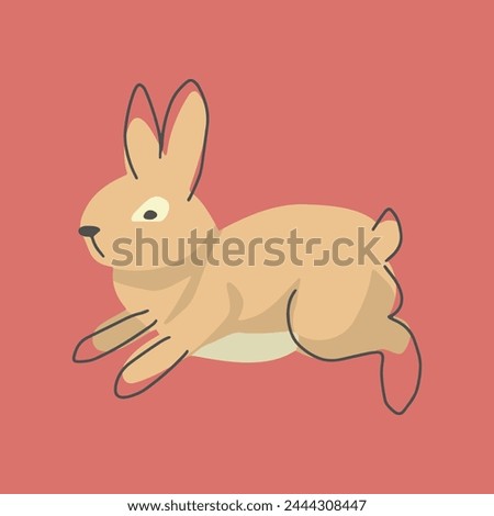 easter line rabbit cute baby rabbit illustration