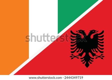 Flag of Ivory Coast and Albania concept graphic element Illustration template design
 Royalty-Free Stock Photo #2444349719