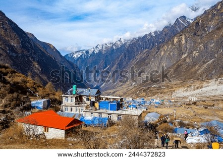 Himalayan Hamlet: Colorful Settlement in the Langtang Valley near Kyanjin Gompa, Nepal