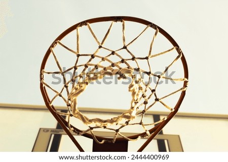 Basketball hoop, dunk ready, vintage edit