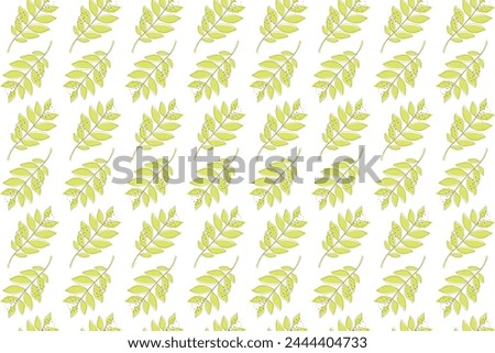 Pattern with yellow leaves  on white background, vector illustration