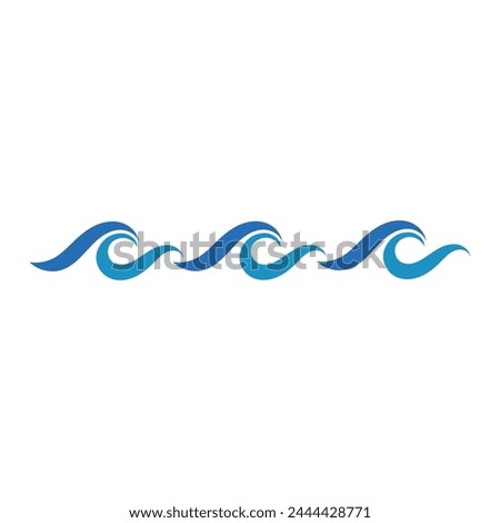 Wave logo. Graphic symbols of ocean or flowing sea water stylized for business identity vector. Illustration water wave logo for business emblem company