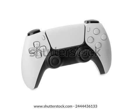 One wireless game controller isolated on white