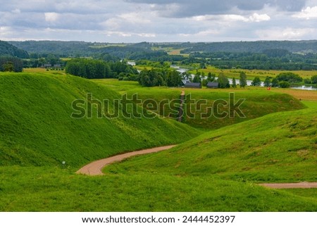 The Hillforts of Kernave, ancient capital of Grand Duchy of Lithuania. Royalty-Free Stock Photo #2444452397