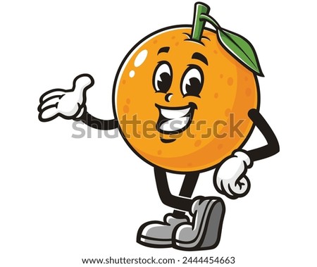 smiling Orange cartoon mascot illustration character vector clip art hand drawn