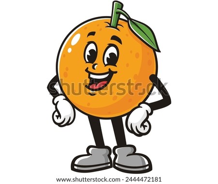 Orange fruit laugh cartoon mascot illustration character vector clip art hand drawn