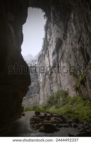 Three Natural Bridges place in Wulong, China. This place is one of the place that used in Tranformer film. Royalty-Free Stock Photo #2444492337