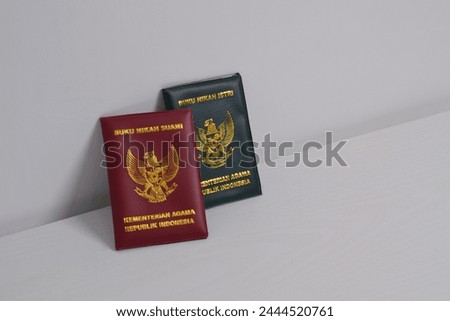 Marriage Book, Husband and Wife, Ministry of Religion of the Republic of Indonesia isolated on white background