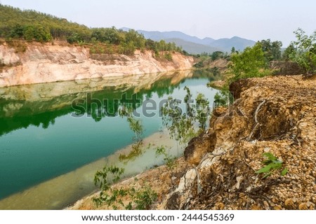 View of the Beautiful Lake in the Abandoned Quarry at Lamphun, Northern Thailand (Grand Canyon Lamphun)