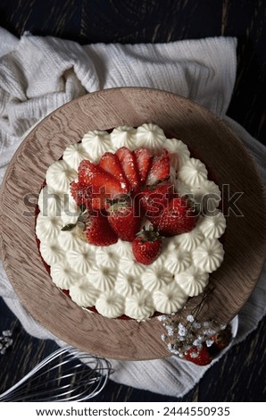 Delicious strawberries Cake with cream         