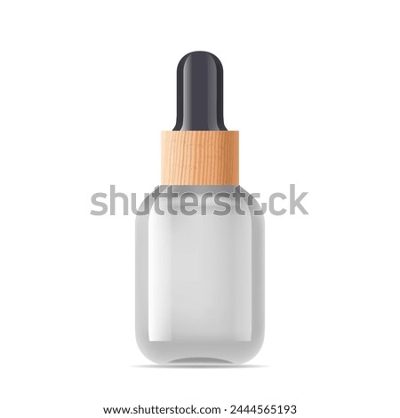 Sleek, Transparent Glass Cosmetic Bottle Equipped With A Precise Pipette Applicator, Ideal For Dispensing Serums Or Oils Royalty-Free Stock Photo #2444565193