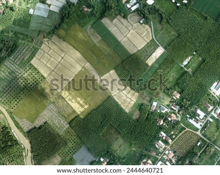 Bird eye view of landscape in rural Vietnam