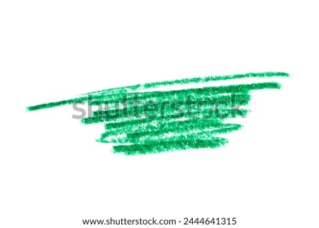 A photo of an green pencil stroke on a white background. This minimalist design can be used for illustrations, logos, brand graphics, and more.