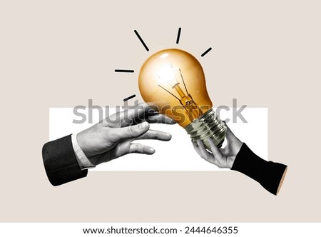 Creativity and new ideas in business. Art collage. Royalty-Free Stock Photo #2444646355