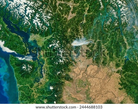 Fawn Peak Complex Fire, Washington. . Elements of this image furnished by NASA.