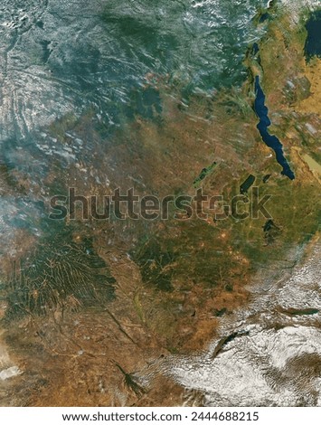 Fires in Central Africa. Fires in Central Africa. Elements of this image furnished by NASA. Royalty-Free Stock Photo #2444688215