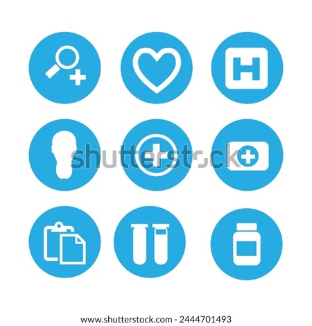 Hospital rounded icon design set