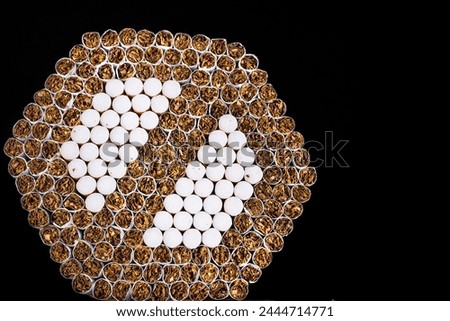 No smoking sign made of cigars