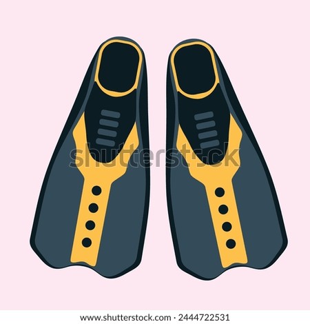 Pair of flippers on pink background