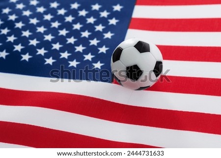 Soccer ball on American flag