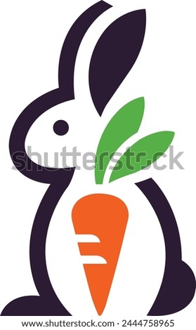 Cute Simple Rabbit logo Illustration Vector
