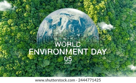 World Environment Day. ecological concept Preserving the natural world in 2024. This picture of the earth from NASA with important date messages. world environment day Amidst pure nature