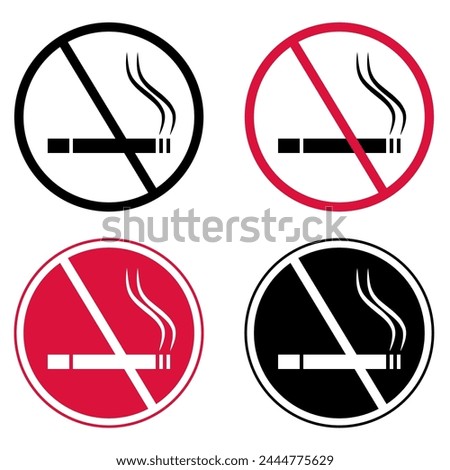 No smoking sign clip art template icon set vector illustration