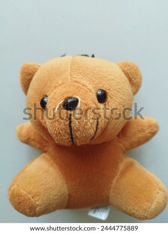 Display of a picture of a brown teddy bear