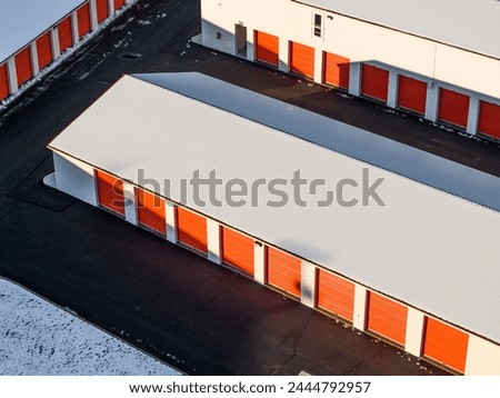 Storage units from an aerial view