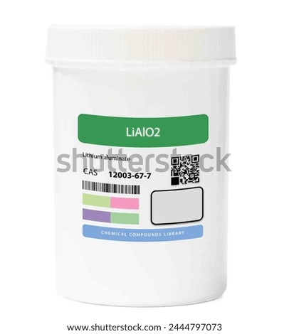LiAlO2 - Lithium Aluminate. Chemical compound. CAS number  12003-67-7 Royalty-Free Stock Photo #2444797073