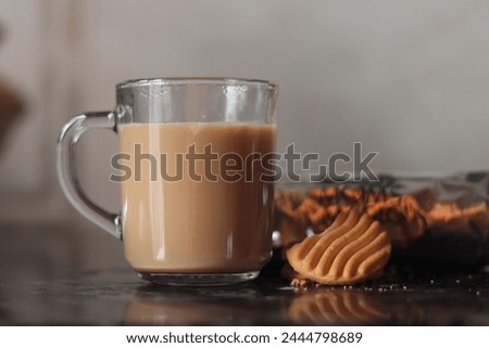 Hot milk tea with butter biscuits | Tea and biscuit pictures