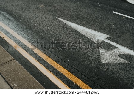 Road markings in English city