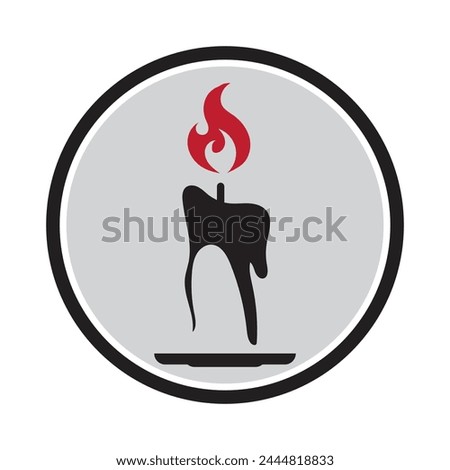candle logo and symbol vector illustration design isolated gray background