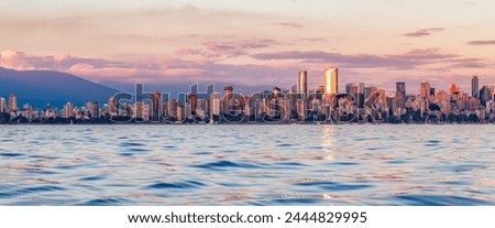 Downtown Vancouver Cityscape on West Coast of Pacific Ocean. BC, Canada.